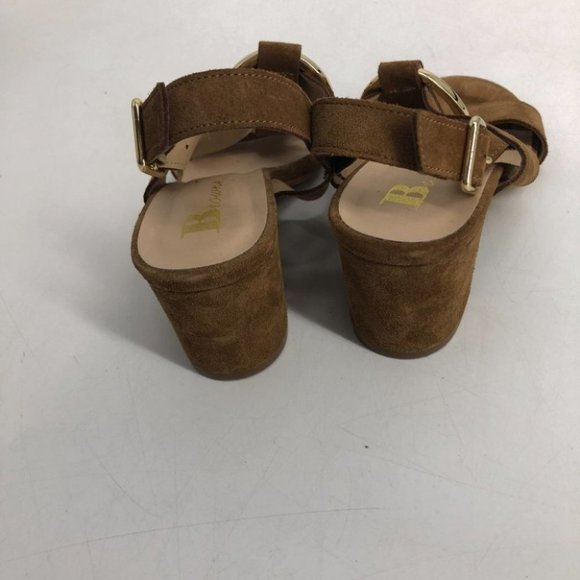 Browns tan metal gold ring sandals block heel size 6 - Picture 9 of 14